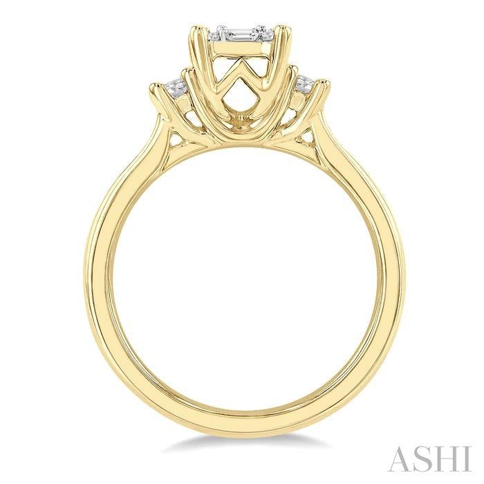 ASHI Emerald Shape Fusion Diamond Engagement Ring 115D3PPFGYW