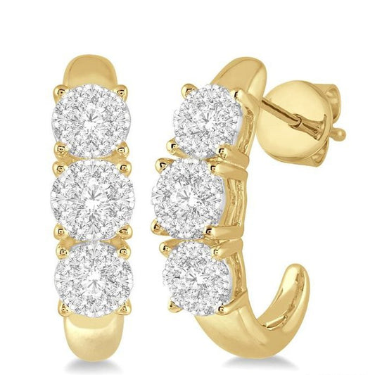 Parkplace Jewelers Round Shape Past Present & Future Lovebright Essential Diamond Half Hoop Earrings 912E3PPFVERYW