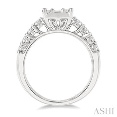 ASHI Emerald Shape Fusion Diamond Engagement Ring 118D1PPFVWG