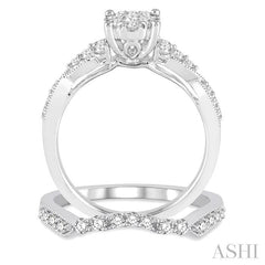 ASHI Round Shape Lovebright Diamond Wedding Set 121D2PPFVWG-WS