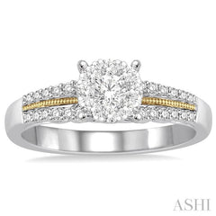 ASHI Round Shape Lovebright Diamond Engagement Ring 122D4PPFVWY-LE