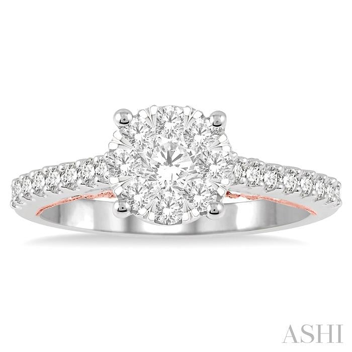 ASHI Round Shape Lovebright Diamond Engagement Ring 122F2PPFGWP