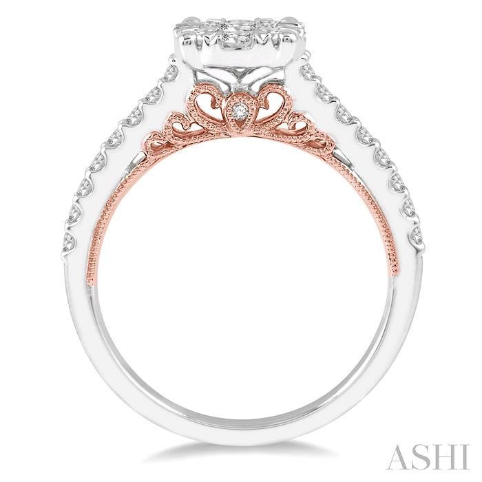 ASHI Round Shape Lovebright Diamond Engagement Ring 122F2PPFGWP