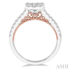 ASHI Round Shape Lovebright Diamond Engagement Ring 122F2PPFGWP