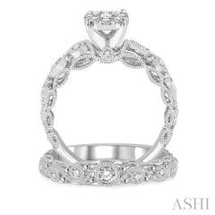 ASHI Round Shape Lovebright Diamond Wedding Set 125E3PPFVWG-WS