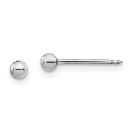 125E Inverness 14k White Gold 3mm Ball Post Earrings