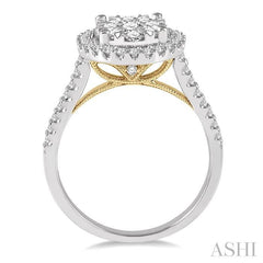 ASHI Oval Shape Halo Lovebright Essential Diamond Engagement Ring 125F1PPFVWY