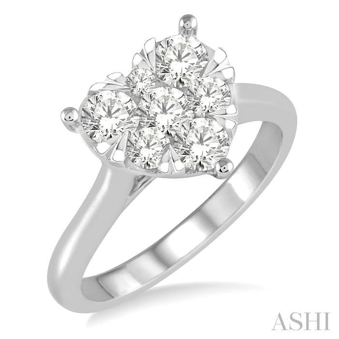ASHI Heart Shape Lovebright Essential Diamond Engagement Ring 126D1PPFVWG