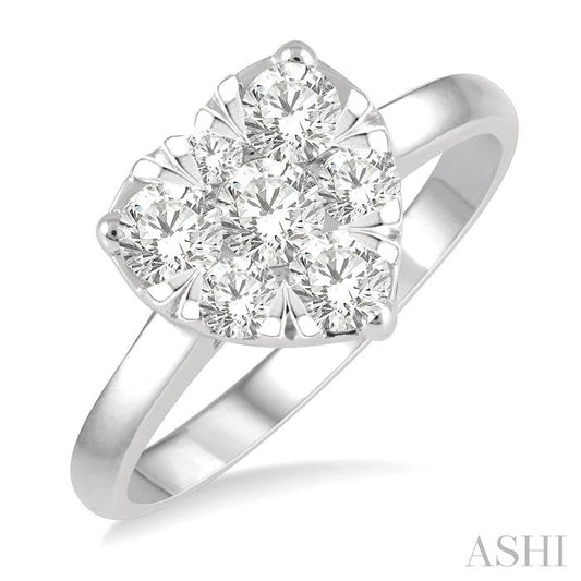 ASHI Heart Shape Lovebright Essential Diamond Engagement Ring 126D2PPFGWG