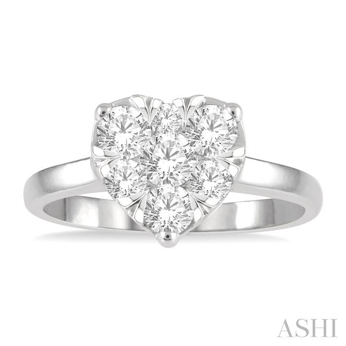 ASHI Heart Shape Lovebright Essential Diamond Engagement Ring 126D2PPFGWG
