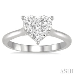 ASHI Heart Shape Lovebright Essential Diamond Engagement Ring 126D3PPFGWG