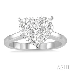 ASHI Heart Shape Lovebright Essential Diamond Engagement Ring 126D3PPFVWG
