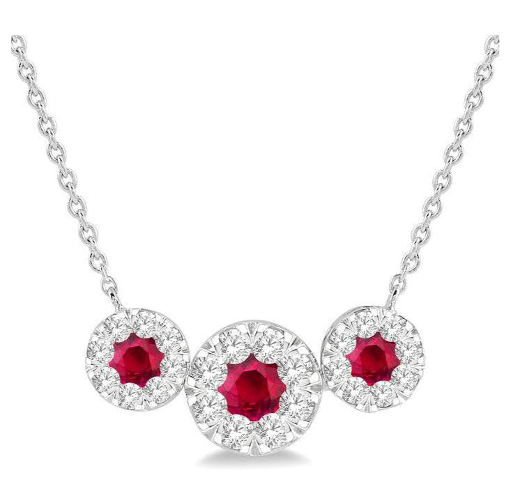 Parkplace Jewelers Round Shape Past Present & Future Lovebright Gemstone & Diamond Necklace 9984HPPFVNKRBWG