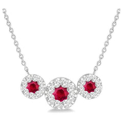 Parkplace Jewelers Round Shape Past Present & Future Lovebright Gemstone & Diamond Necklace 9984HPPFVNKRBWG