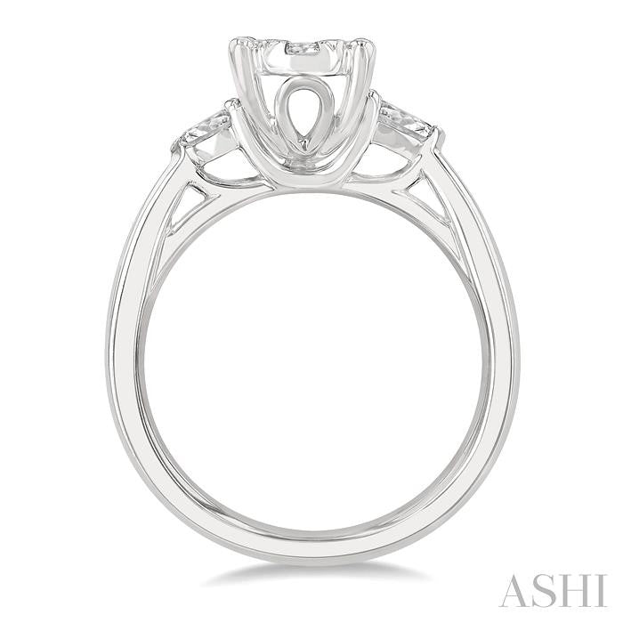 ASHI Oval Shape Lovebright Diamond Engagement Ring 127G2PPFGWG