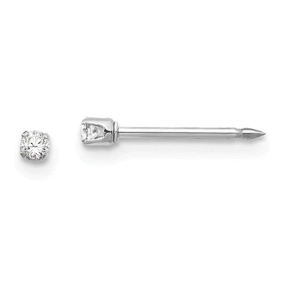 128E Inverness 14k White Gold 2mm CZ Post Earrings