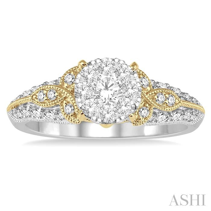 ASHI Round Shape Lovebright Diamond Engagement Ring 128E2PPFVWY