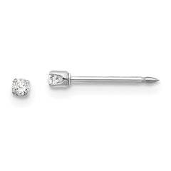 128E Inverness 14k White Gold 2mm CZ Post Earrings