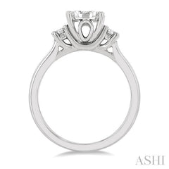 ASHI Oval Shape Lovebright Diamond Engagement Ring 128G3PPFGWG