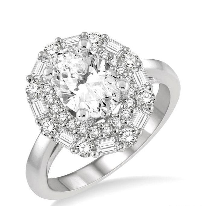 Parkplace Jewelers Oval Shape Semi-Mount Halo Diamond Engagement Ring 214J2PPFVWG-SM