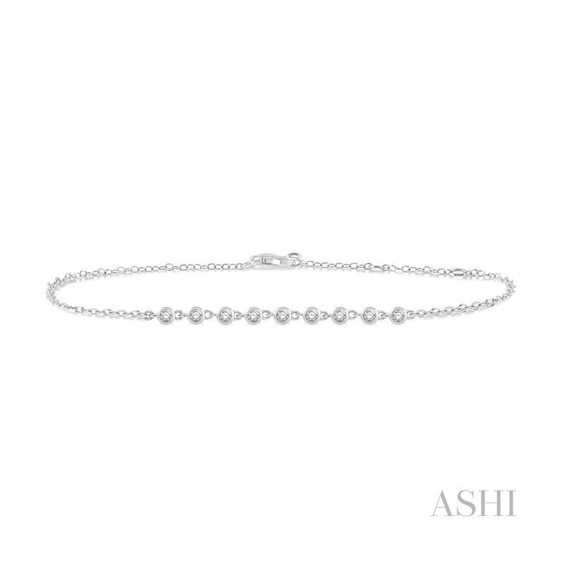 ASHI Bezel Set Petite Diamond Fashion Chain Bracelet 700E0PPTGWG