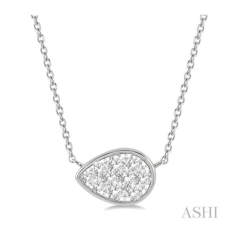 ASHI Pear Shape East-West Lovebright Essential Diamond Pendant 9979UPPFHNKWG