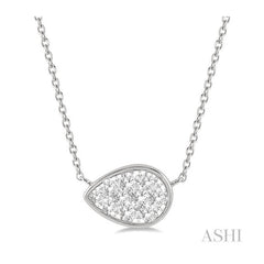 ASHI Pear Shape East-West Lovebright Essential Diamond Pendant 9979UPPFHNKWG