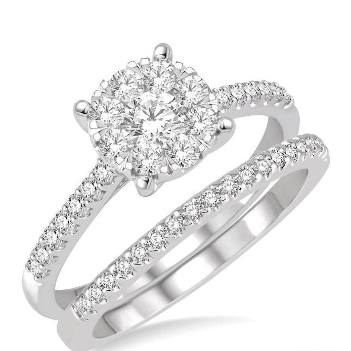 Parkplace Jewelers Round Shape Lovebright Diamond Wedding Set 150C1PPFVWG-WS