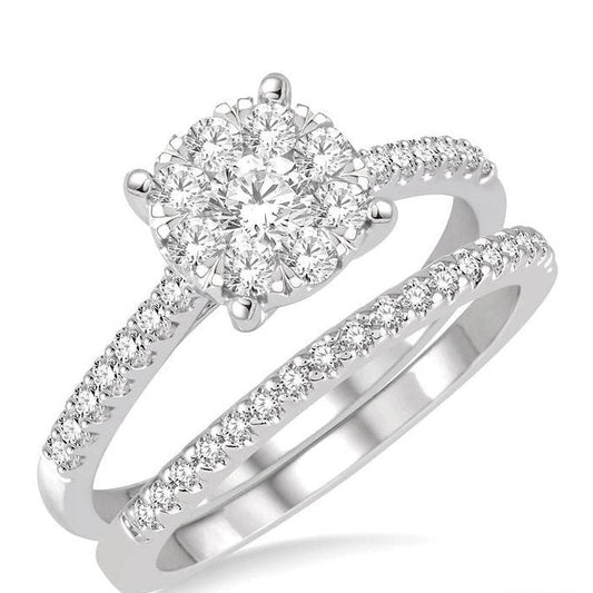 Parkplace Jewelers Round Shape Lovebright Diamond Wedding Set 150C1PPFVWG-WS