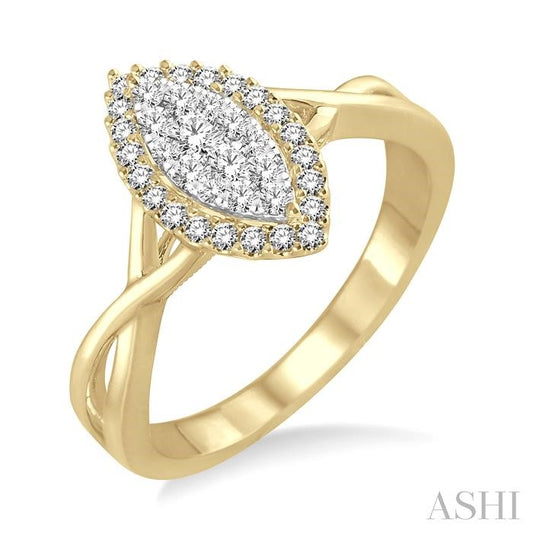 ASHI Marquise Shape Halo Lovebright Diamond Ring 13165PPFGYW