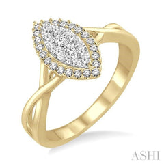 ASHI Marquise Shape Halo Lovebright Diamond Ring 13165PPFGYW