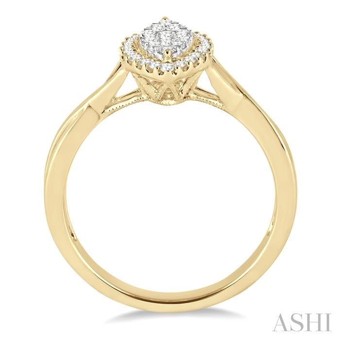 ASHI Marquise Shape Halo Lovebright Diamond Ring 13165PPFGYW