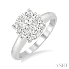 ASHI Round Shape Lovebright Essential Diamond Engagement Ring 13242PPFGWG