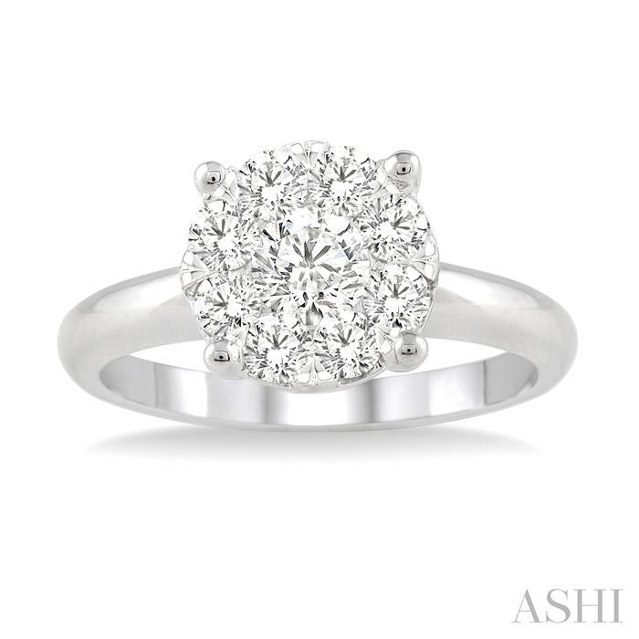 ASHI Round Shape Lovebright Essential Diamond Engagement Ring 13242PPFGWG
