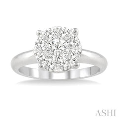 ASHI Round Shape Lovebright Essential Diamond Engagement Ring 13242PPFGWG