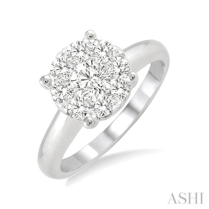 ASHI Round Shape Lovebright Essential Diamond Engagement Ring 13243PPFGWG