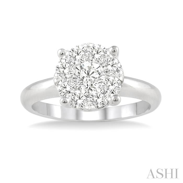 ASHI Round Shape Lovebright Essential Diamond Engagement Ring 13243PPFGWG