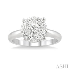 ASHI Round Shape Lovebright Essential Diamond Engagement Ring 13243PPFGWG