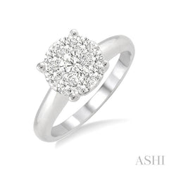 ASHI Round Shape Lovebright Essential Diamond Engagement Ring 13245PPFGWG