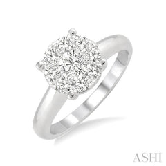 ASHI Round Shape Lovebright Essential Diamond Engagement Ring 13246PPFGWG