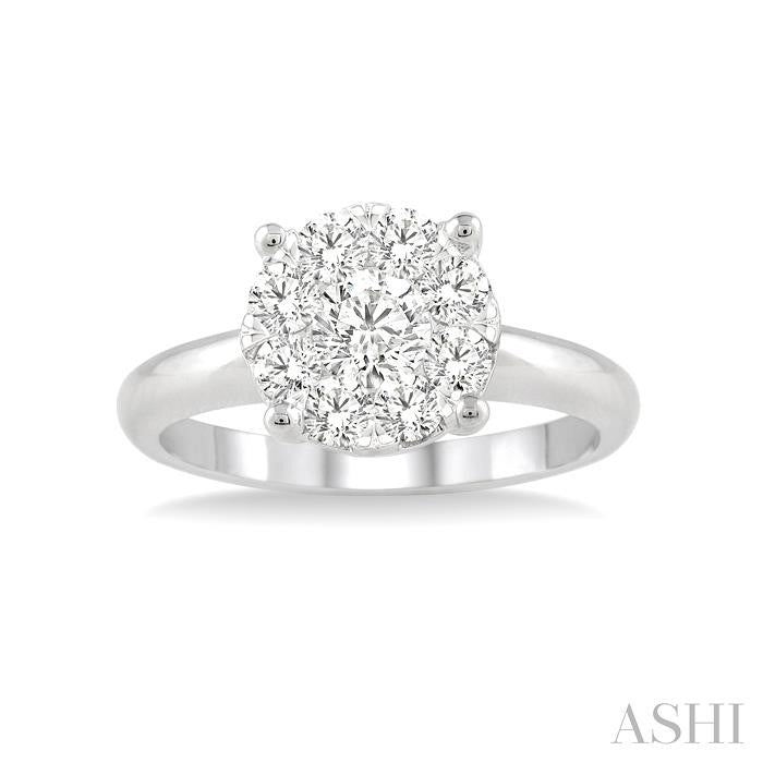 ASHI Round Shape Lovebright Essential Diamond Engagement Ring 13246PPFGWG
