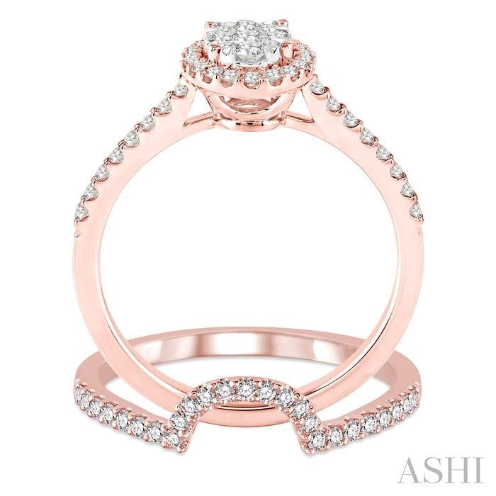 ASHI Oval Shape Halo Lovebright Diamond Wedding Set 13272PPFVPW-WS
