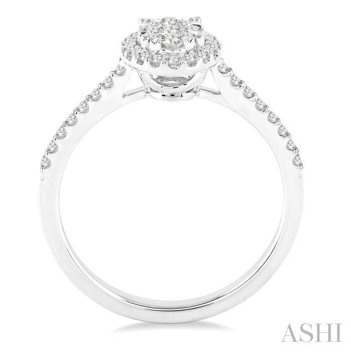 ASHI Oval Shape Halo Lovebright Essential Diamond Engagement Ring 13273PPFVWG
