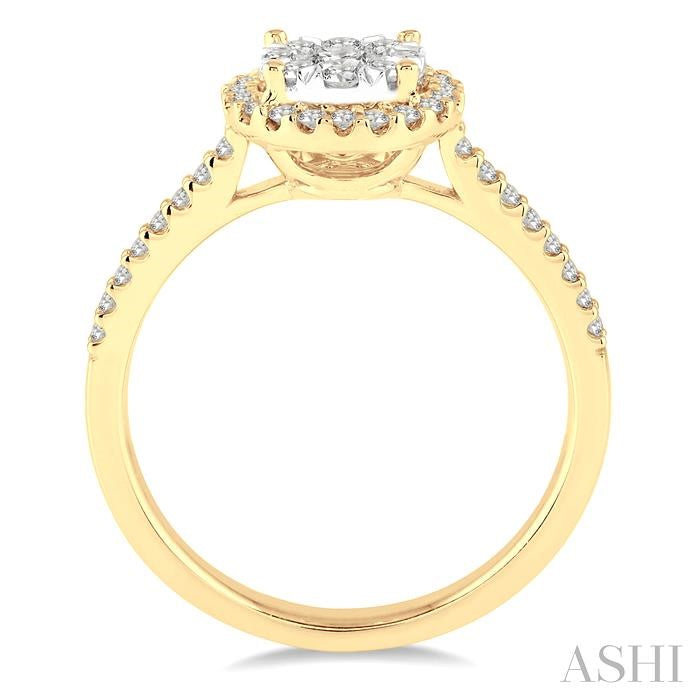 ASHI Round Shape Halo Lovebright Essential Diamond Engagement Ring 13293PPFGYW