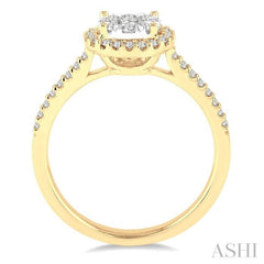 ASHI Round Shape Halo Lovebright Essential Diamond Engagement Ring 13293PPFGYW