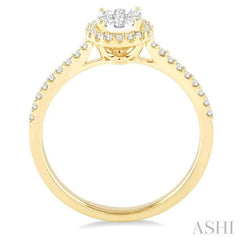 ASHI Round Shape Halo Lovebright Essential Diamond Engagement Ring 13295PPFGYW