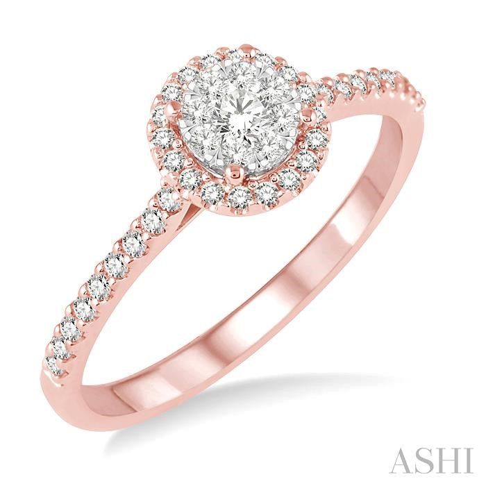 ASHI Round Shape Halo Lovebright Essential Diamond Engagement Ring 13295PPFVPW