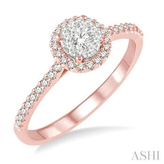ASHI Round Shape Halo Lovebright Essential Diamond Engagement Ring 13295PPFVPW