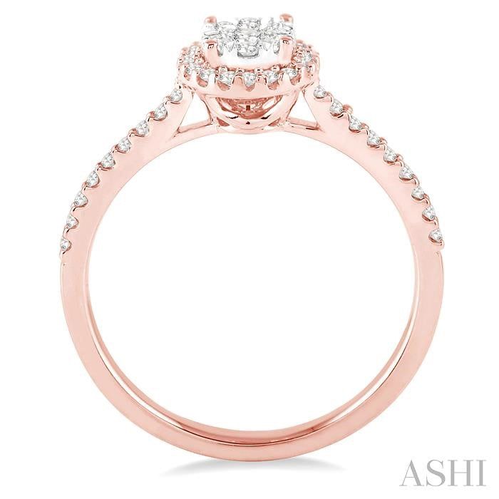 ASHI Round Shape Halo Lovebright Essential Diamond Engagement Ring 13295PPFVPW
