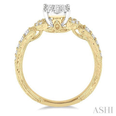 ASHI Round Shape Lovebright Diamond Engagement Ring 133C3PPFGYW-LE